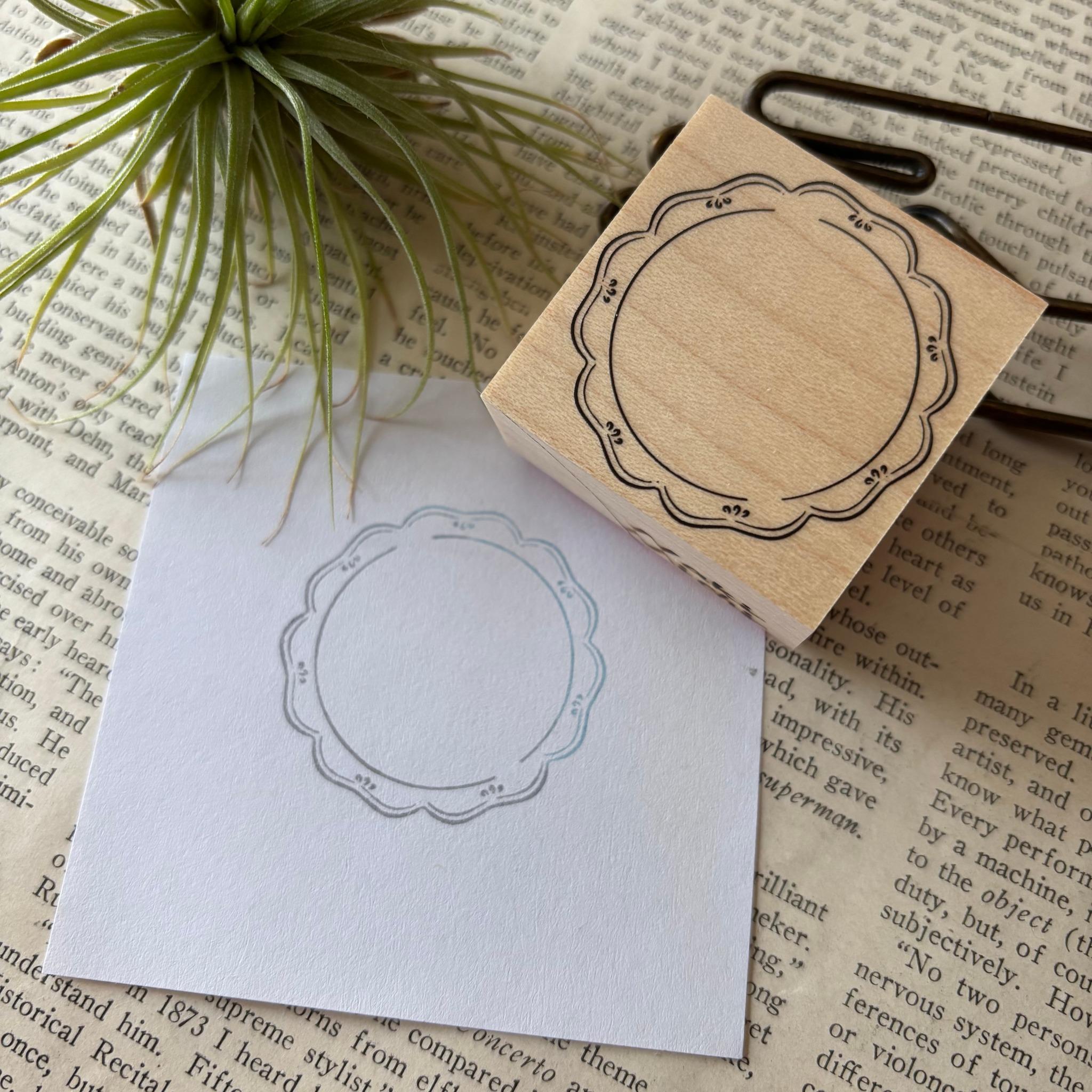 【ラバースタンプ】シンプル枠はんこ　プレート枠