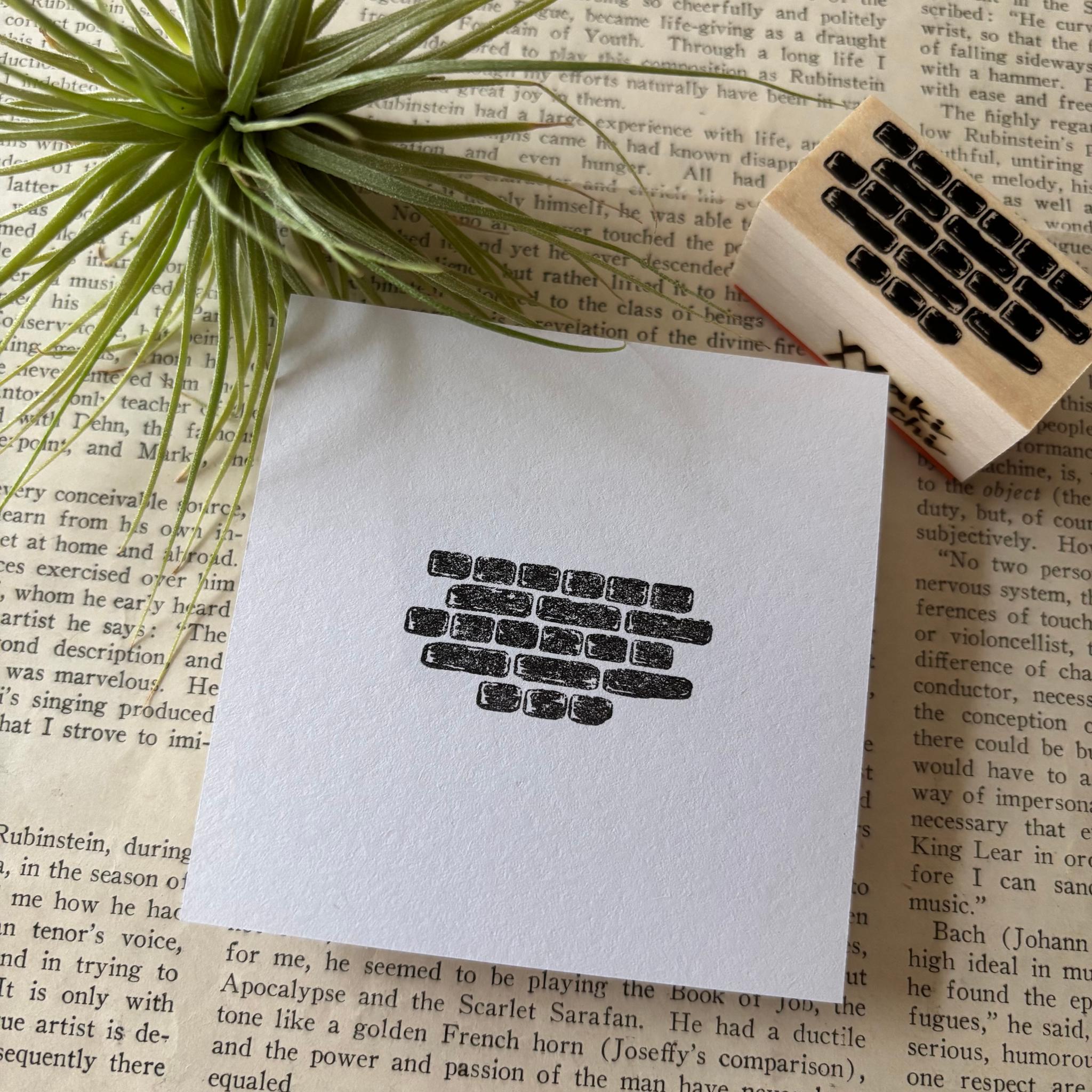 【ラバースタンプ】繋がるレンガはんこ