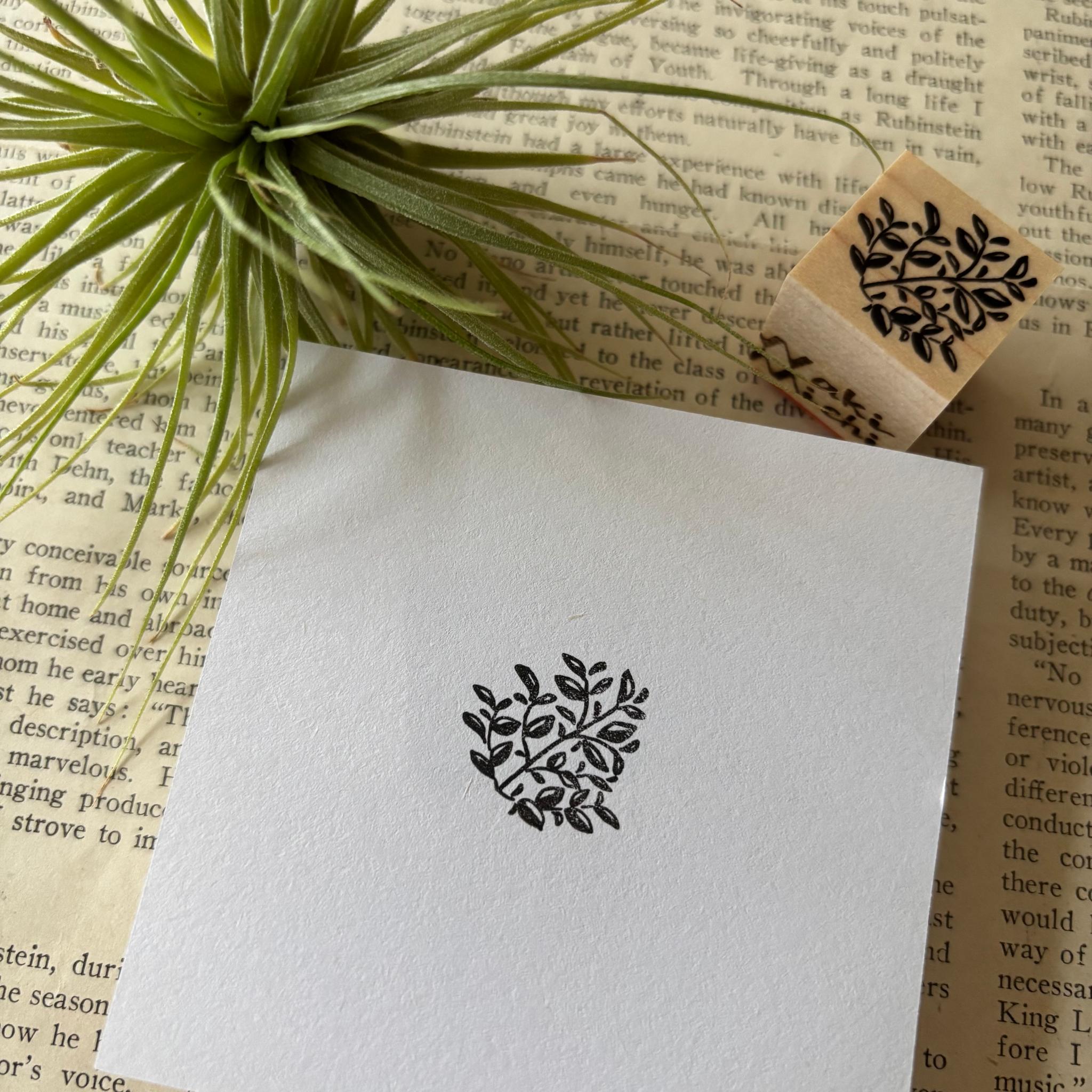 【ラバースタンプ】小枝リーフはんこ