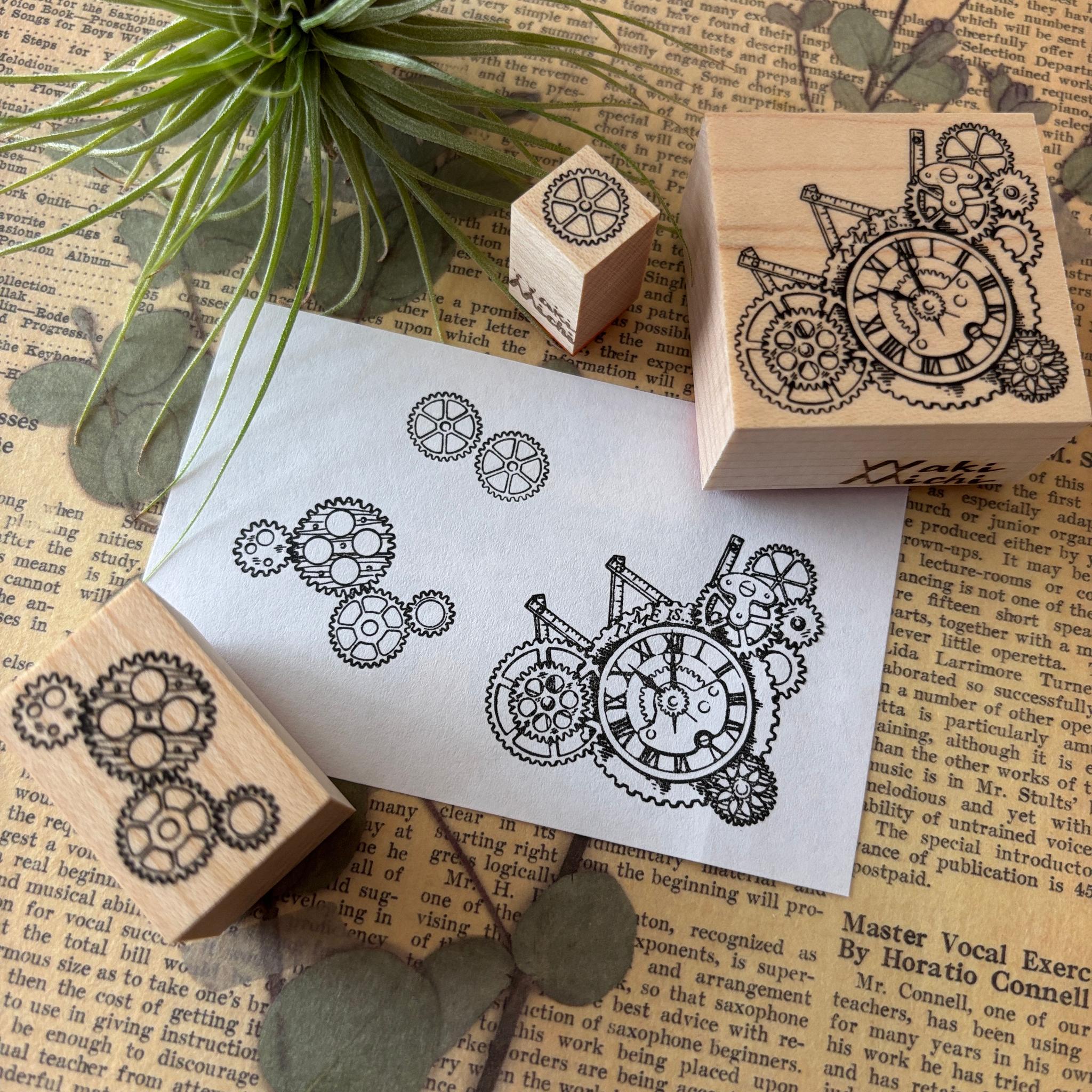 【ラバースタンプ】ギア時計はんこセット