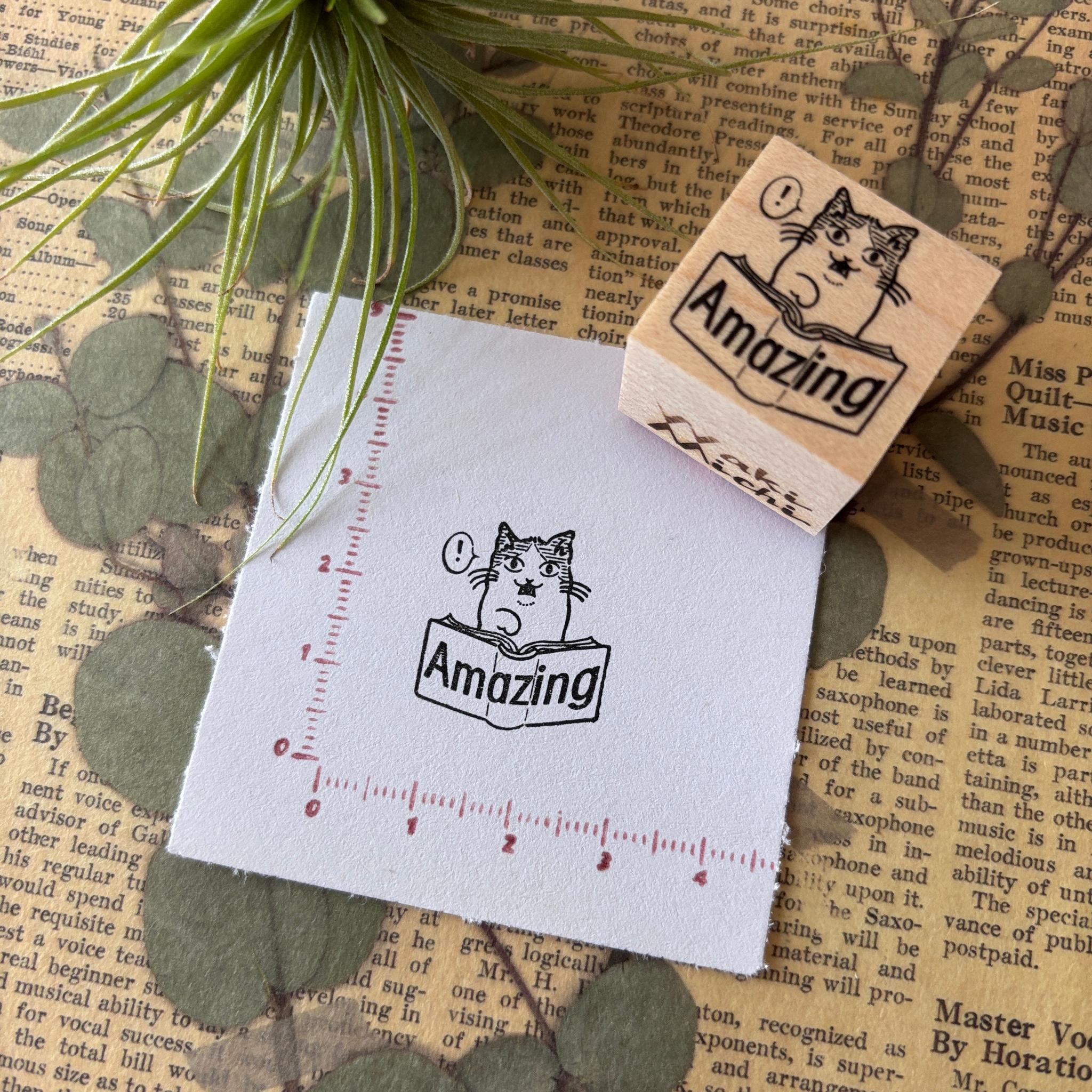 【ラバースタンプ】フレーメン猫のamazingはんこ