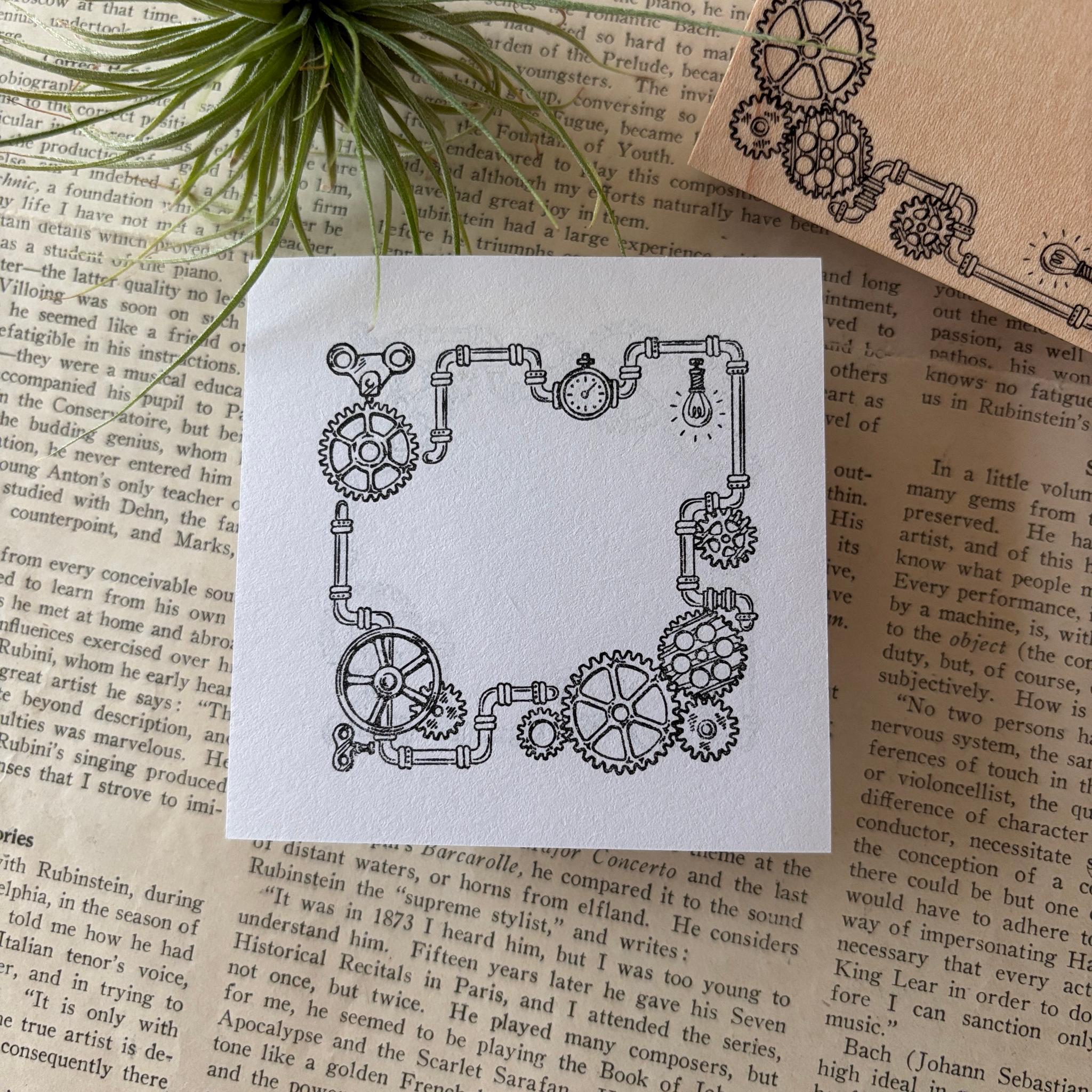 【ラバースタンプ】スチームパンク枠はんこ