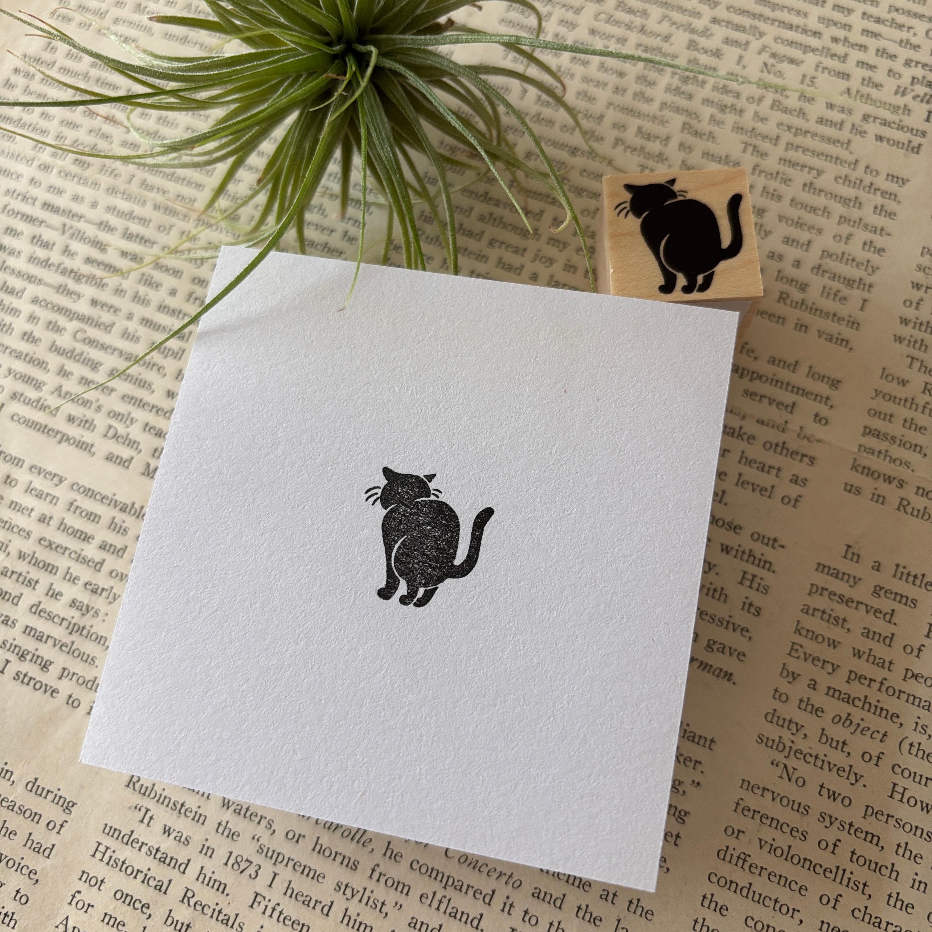 【ラバースタンプ】トイレスタイル黒猫はんこ1枚目の画像