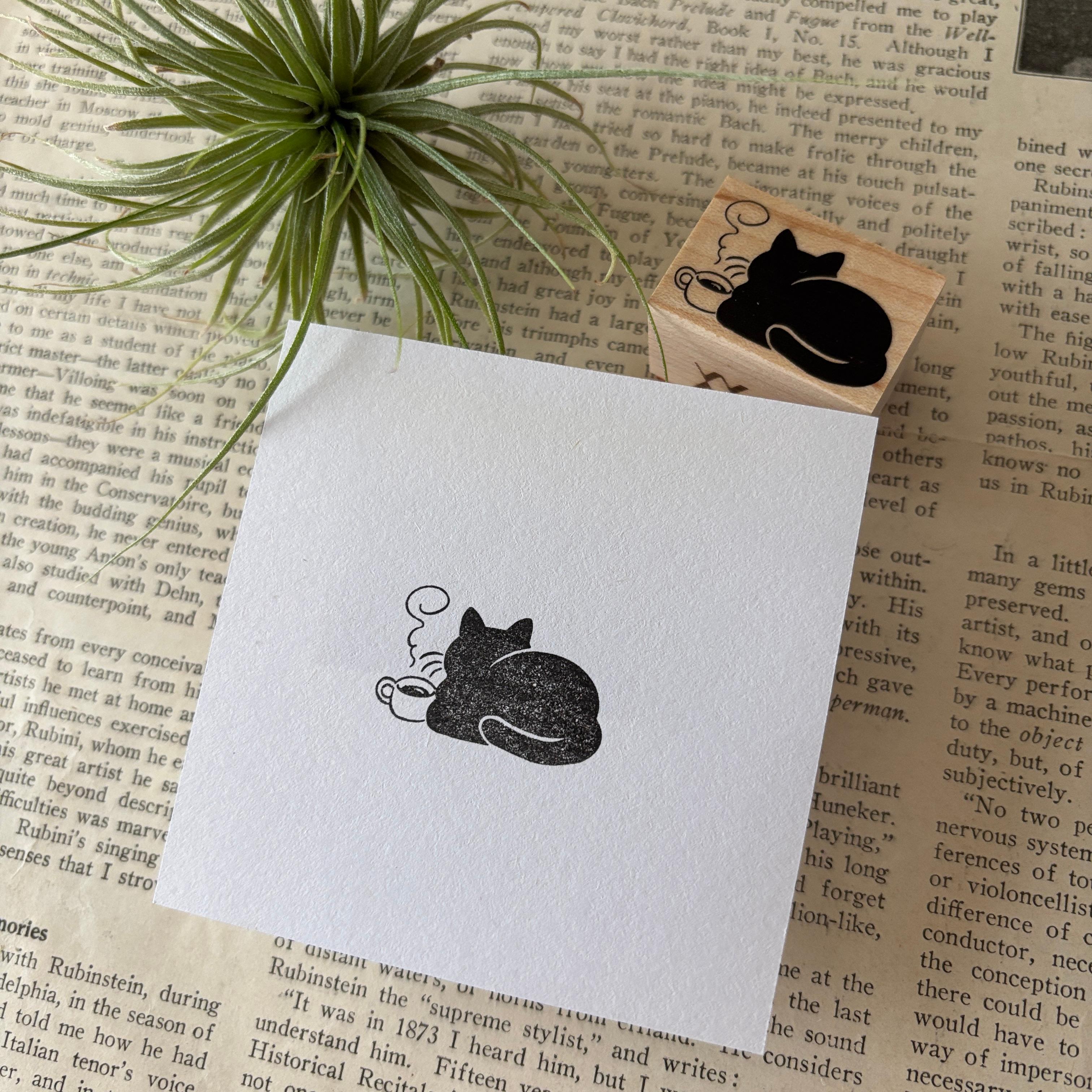 【ラバースタンプ】一服黒猫はんこ1枚目の画像